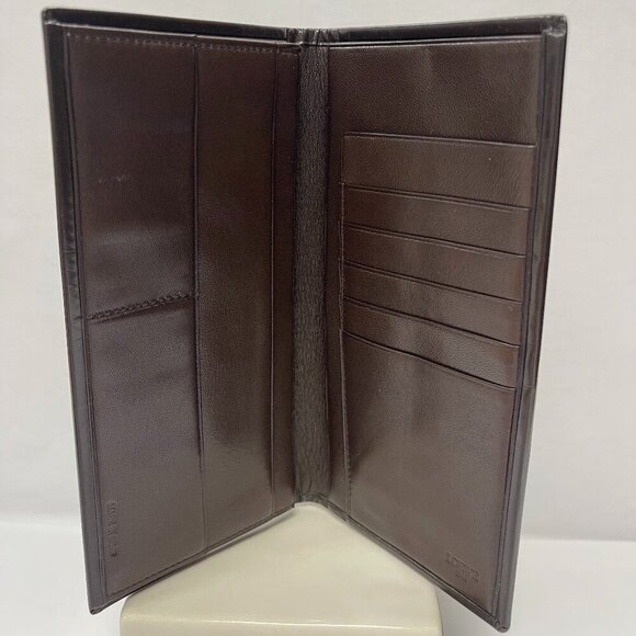 Loewe Men's Dark Brown Nappy Lambskin Long Bifold Wallet - Preowned - Picture 3 of 12